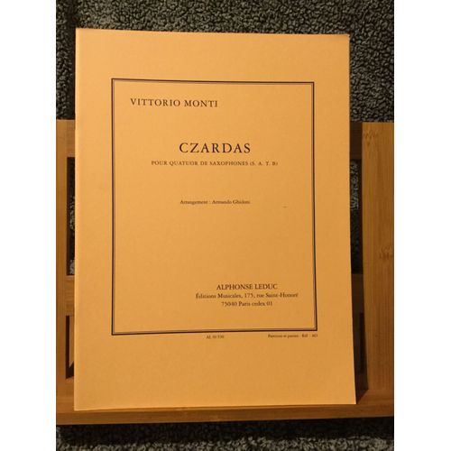 Vittorio Monti Czardas Arr. Quatuor De Saxophones Ghidoni Partition Éd. Leduc