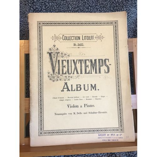 Vieuxtemps Album Pour Violon Et Piano Partition Éditions Litolff N°2483 Dello