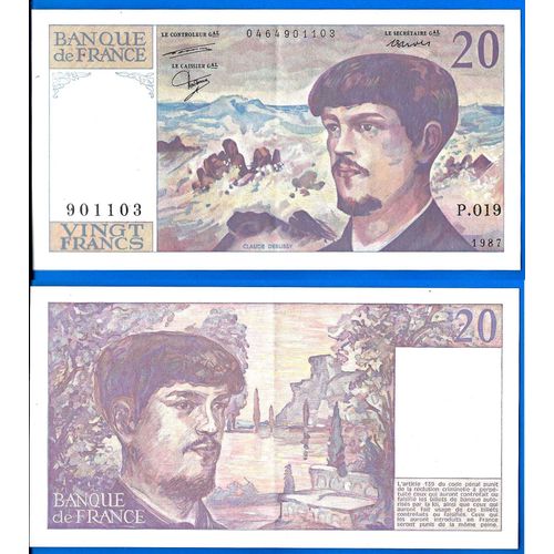 France 20 Francs 1987 Debussy Billet Frc Frc Frs