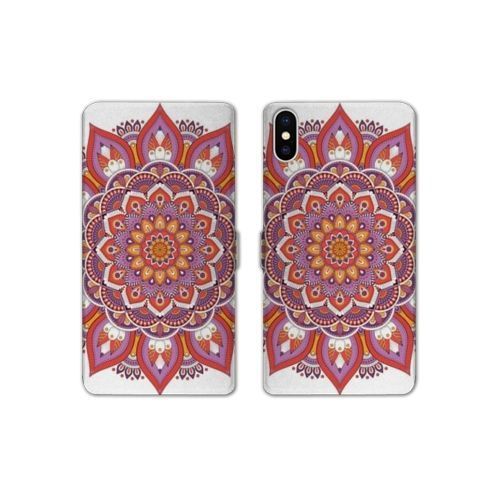 Housse Cuir Portefeuille Pour Samsung Galaxy A10 Etnic Abstrait Rosas Orange