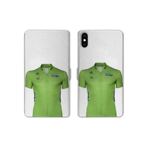 Housse Cuir Portefeuille Pour Samsung Galaxy A10 Cyclisme Maillot Vert
