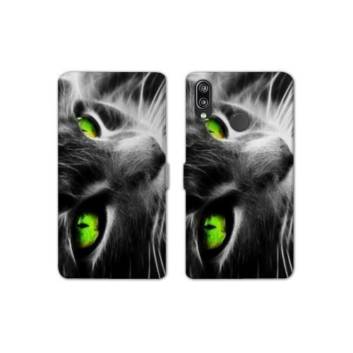 Housse Cuir Portefeuille Pour Samsung Galaxy A20e Chat Vert