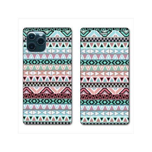 Housse Cuir Portefeuille Pour Iphone 11 (6,1) Aztec Azteque Turquoise