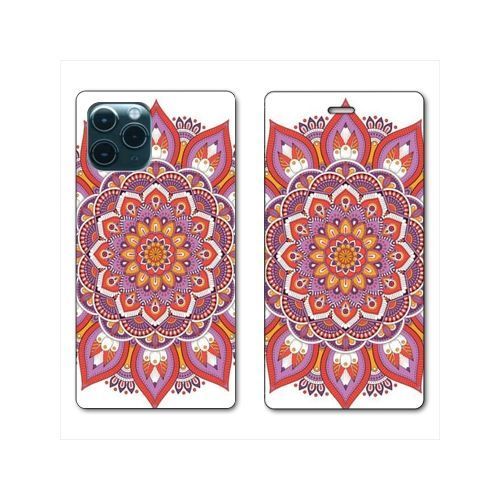 Housse Cuir Portefeuille Pour Iphone 11 (6,1) Etnic Abstrait Rosas Orange