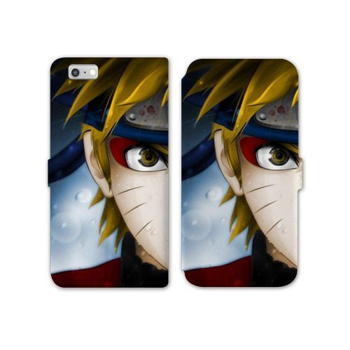 Housse Cuir Portefeuille Pour Iphone 7 / 8 / Se (2020 / 2022) Manga Naruto Blanc