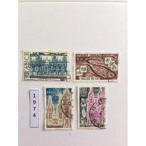 Lot De 4 Timbres Oblitérés
