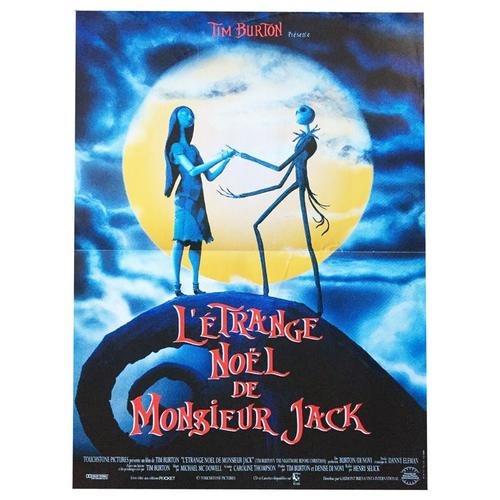 L Étrange Noël De Monsieur Jack (The Nightmare Before Christmas) - Véritable Affiche De Cinéma Pliée - Format 40x60 Cm - De Henry Selick, Tim Burton - Animation - 1993