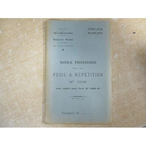 Manuel Fusil À Répétition Modèle 1936