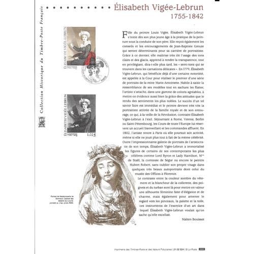 France- 2002 -Document Officiel-Elisabeth Vigee-Lebrun : Paris 12/10 -Document Neuf**- 1 Er Choix
