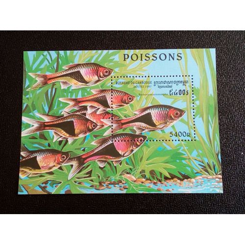 Timbre Cambodge Yt Bf 132 Arlequin Poisson (Rasbora Heteromorpha) 1997 ( 080404 )