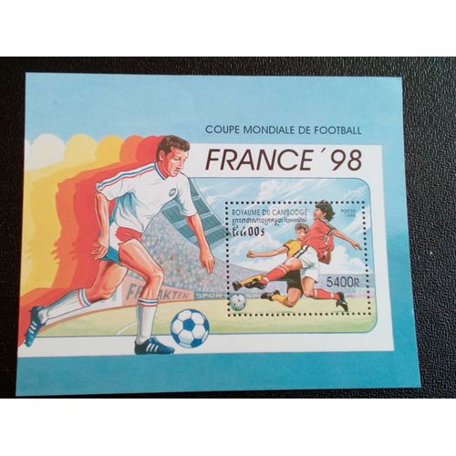 Timbre Cambodge Yt Bf 134 Coupe Du Monde De Football 1998 ( 080404 )