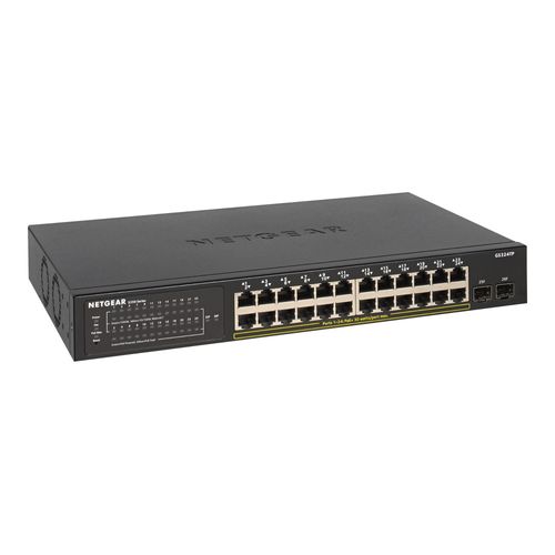 NETGEAR Smart GS324TP - Commutateur - intelligent - 24 x 10/100/1000 (PoE+) + 2 x SFP - de bureau, Montable sur rack - PoE+ (190 W)