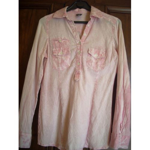 Chemise Liquette Rose Effet Délavé Blanc Taille S