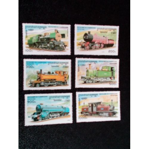 Timbre Cambodge Yt 1334 A 1339 Séries: Capex '96, Toronto: Locomotives 1996 ( 080404 1 )