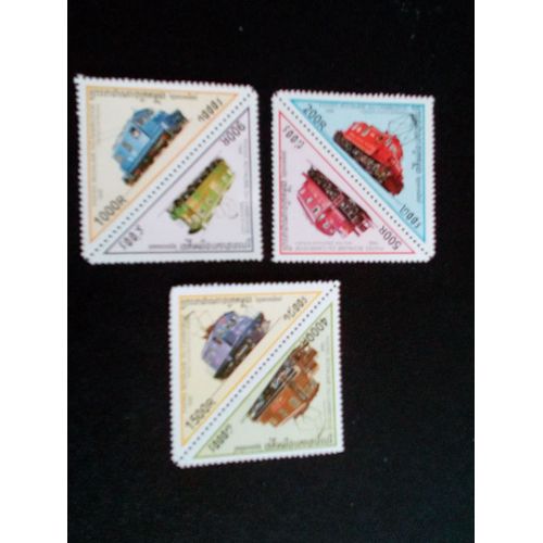 Timbre Cambodge Yt 1509 A 1514 Séries: Locomotives Ferroviaires 1998 ( 080404 1 )