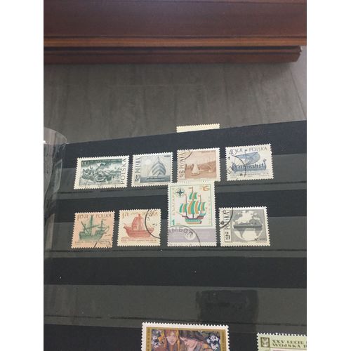 Timbres Obliteres Pologne Theme Bateaux