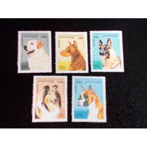 Timbre Cambodge Yt 1364 A 1368 Séries: Chiens 1996 ( 080404 1 )