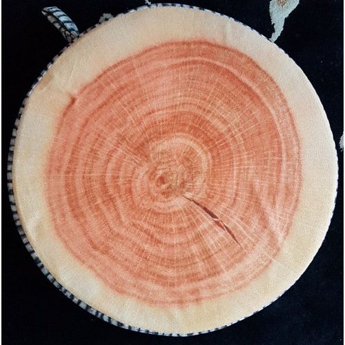 Grand Coussin Rond En Forme De Bûche Tronc Ou Galette De Chaise Coloris Bois
