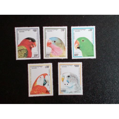Timbre Cambodge Yt 1263 A 1267 Séries: Perroquets 1995 ( 080404 1 )