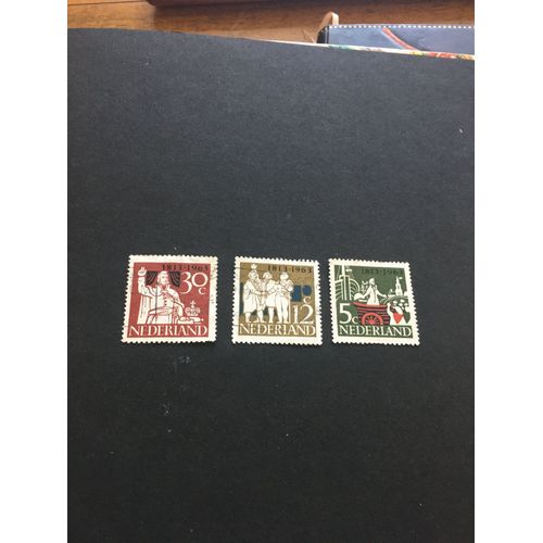 Lot De 3 Timbres Pays Bas 1963 Anniversaire Des Pays Ba