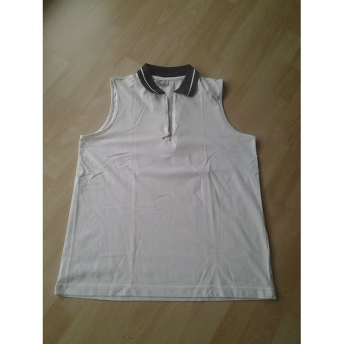3 Suisses Polo Sans Manche Blanc T.2 En Tbe