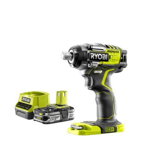 Pack RYOBI Boulonneuse à chocs Brushless 18V ONEPLUS - 4 modes R18IW7-0 - 1 Batterie 2.5Ah - 1 Chargeur rapide RC18120-125
