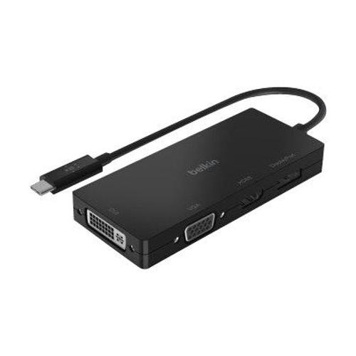 Belkin - Adaptateur vidéo - 24 pin USB-C mâle pour HD-15 (VGA), DVI-I, HDMI, DisplayPort femelle - noir - support 4K