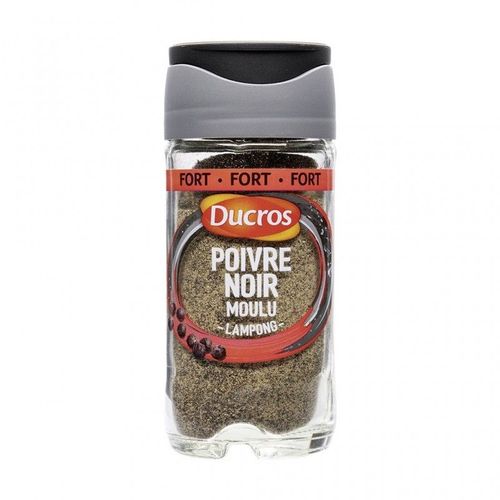 Ducros Poivre Noir Moulu Lampong Fort Avec Opercule Fraîcheur 35g (Lot De 3)