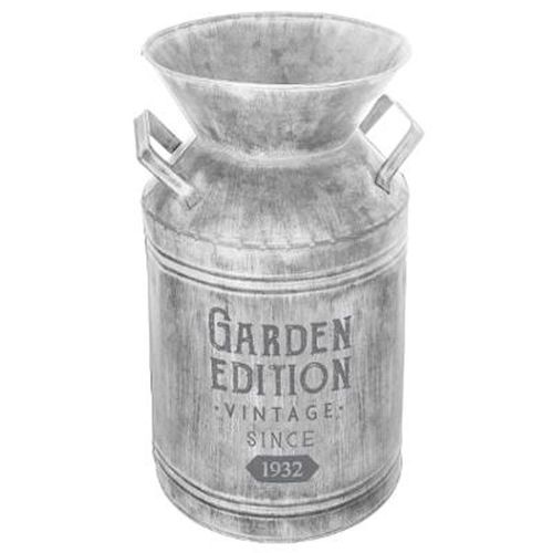 Pot À Lait Déco En Métal "Garden" 37cm Gris