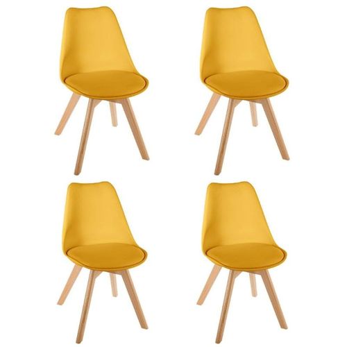 Lot De 4 Chaises Design "Baya" 81cm Jaune