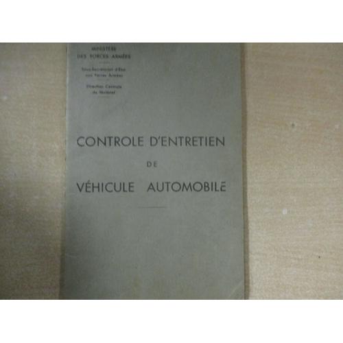 Controle D'entretien De Vehicule Automobile