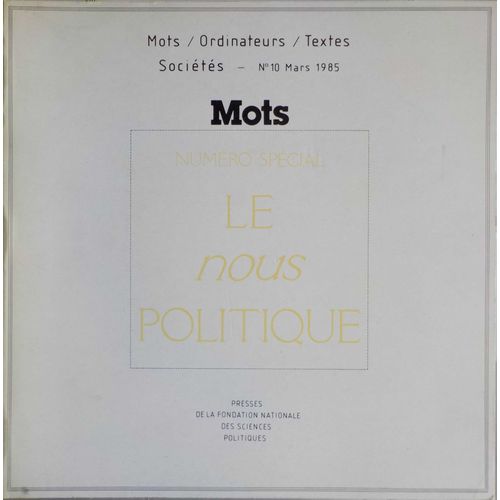 Mots / Ordinateurs / Textes Sociétés 10