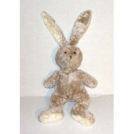 Doudou Lapin Dima Nou Mi Nou Peluche Lapin Beige Luisant 32 Cm