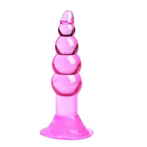 Plug Anal 11cm Ventouse 5 Boules Rose Gode Massage Sextoy Sex Toy Plaisir