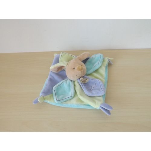 Doudou Chien Violet Vert Bleu Babynat Baby Nat'