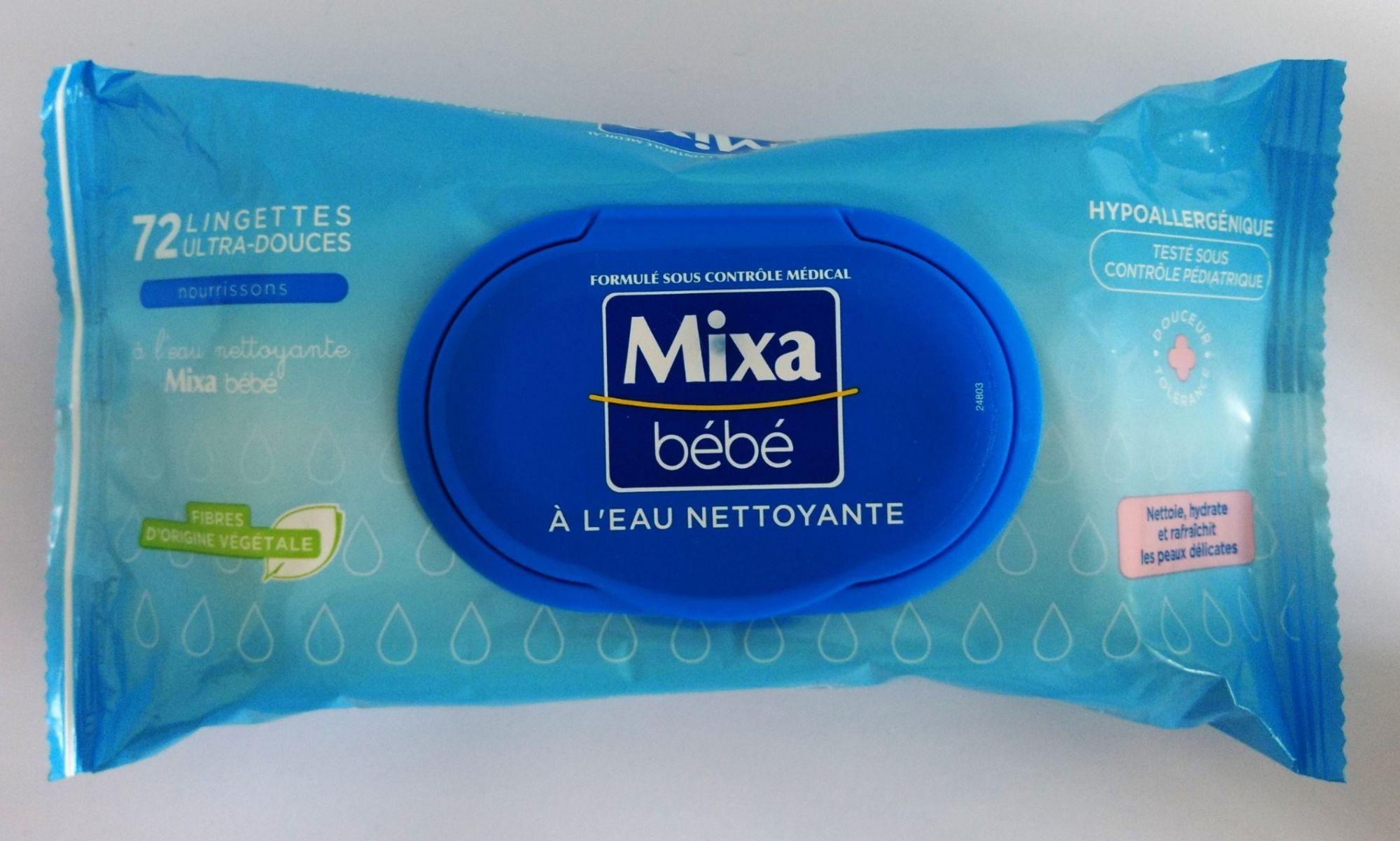 MIXA BEBE Lingettes ultra-douces à l'eau nettoyante 72 lingettes pas cher 