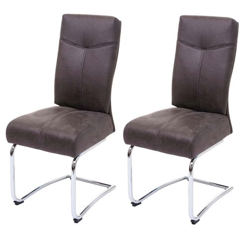 2x Chaise De Salle À Manger Hwc-G56, Tissu Optique Daim   Gris