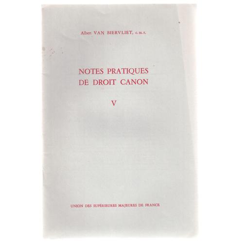 Notes Pratiques De Droit Canon V