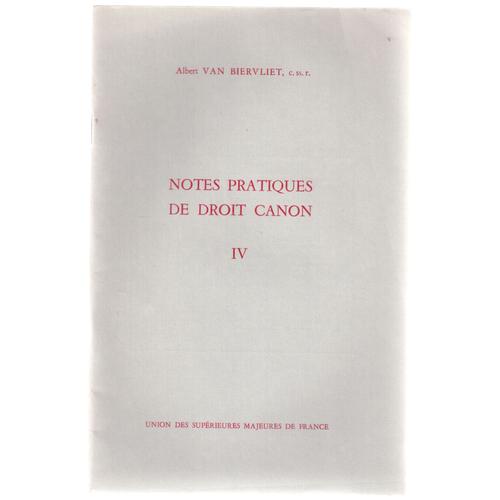 Notes Pratiques De Droit Canon Iv