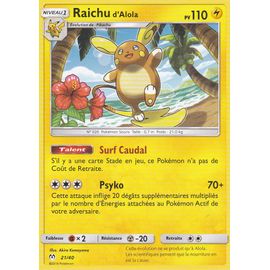 Carte Pokemon - Raichu D'alola - 21/40 - Édition Macdonald 2019