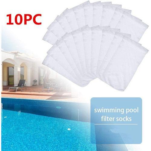 10pcs Chaussettes pour skimmer de piscine, doublure de chaussette en tamis  fin pour filtres de panier, filtres en nylon élastique durables pour  piscines