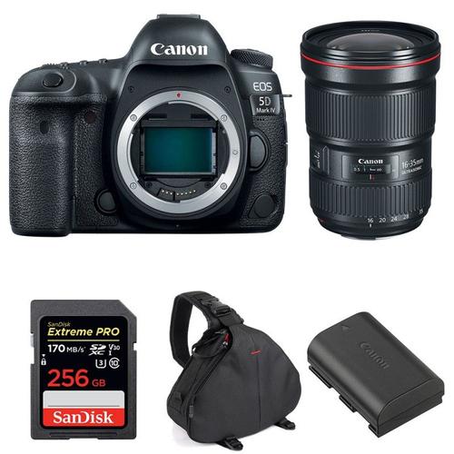 Canon EOS 5D Mark IV + EF 16-35mm f/2.8L III USM + SanDisk 256GB UHS-I SDXC 170 MB/s + LP-E6N + Sac | Garantie 2 ans
