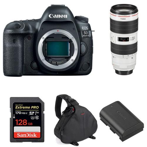 Canon EOS 5D Mark IV + EF 70-200mm f/2.8L IS III USM + SanDisk 128GB UHS-I SDXC 170 MB/s + LP-E6N + Sac | Garantie 2 ans