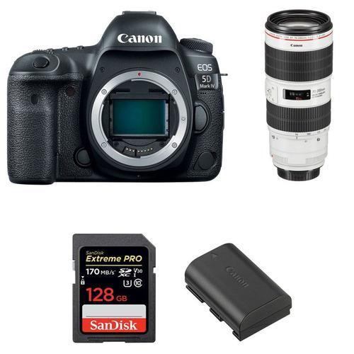 Canon EOS 5D Mark IV + EF 70-200mm f/2.8L IS III USM + SanDisk 128GB UHS-I SDXC 170 MB/s + LP-E6N | Garantie 2 ans