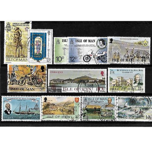 Isle De Man-Lot De 12 Timbres Oblitérés-Très Bon Etat