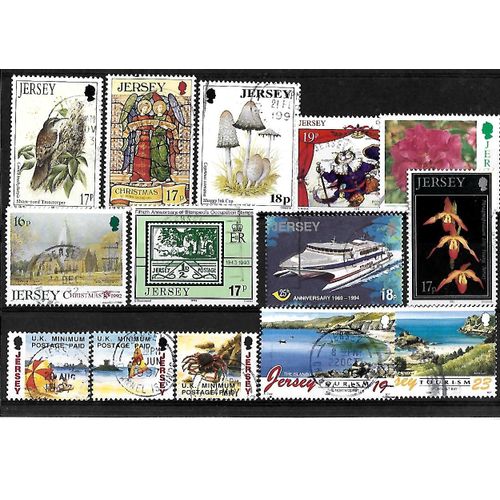 Jersey-Lot De 14 Timbres Oblitérés-Très Bon Etat