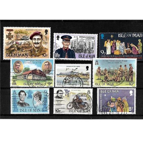 Isle De Man-Lot De 9 Timbres Oblitérés-Très Bon Etat