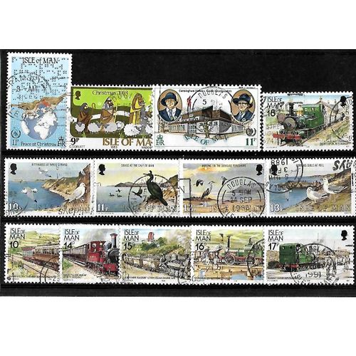 Isle De Man-Lot De 13 Timbres Oblitérés-Très Bon Etat