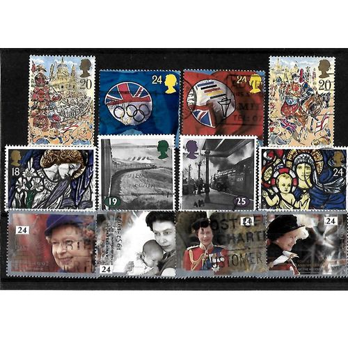 Grande-Bretagne -Lot De 12 Timbres Oblitérés-Très Bon Etat