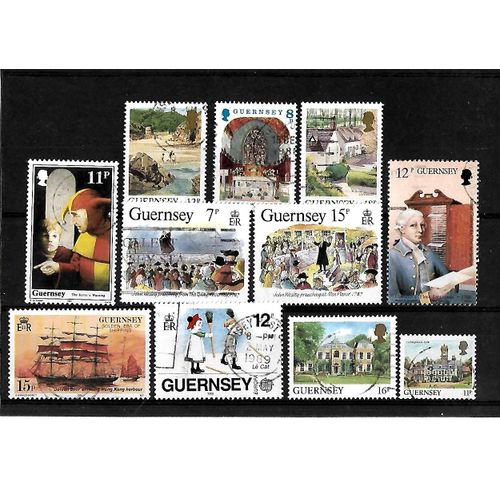 Guernesey -Lot De 11 Timbres Oblitérés-Très Bon Etat